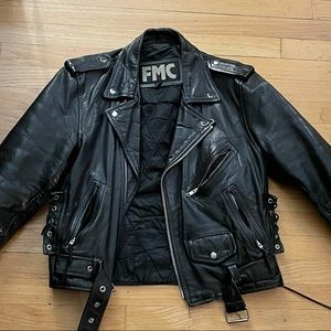 FMC genuine leather motorcycle jacket
